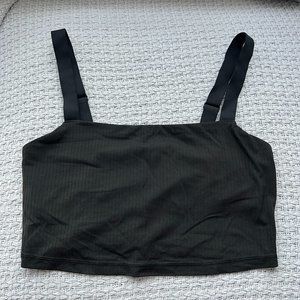 OFFLINE by aerie | Real Me Ribbed Longline Sports Bra — Black